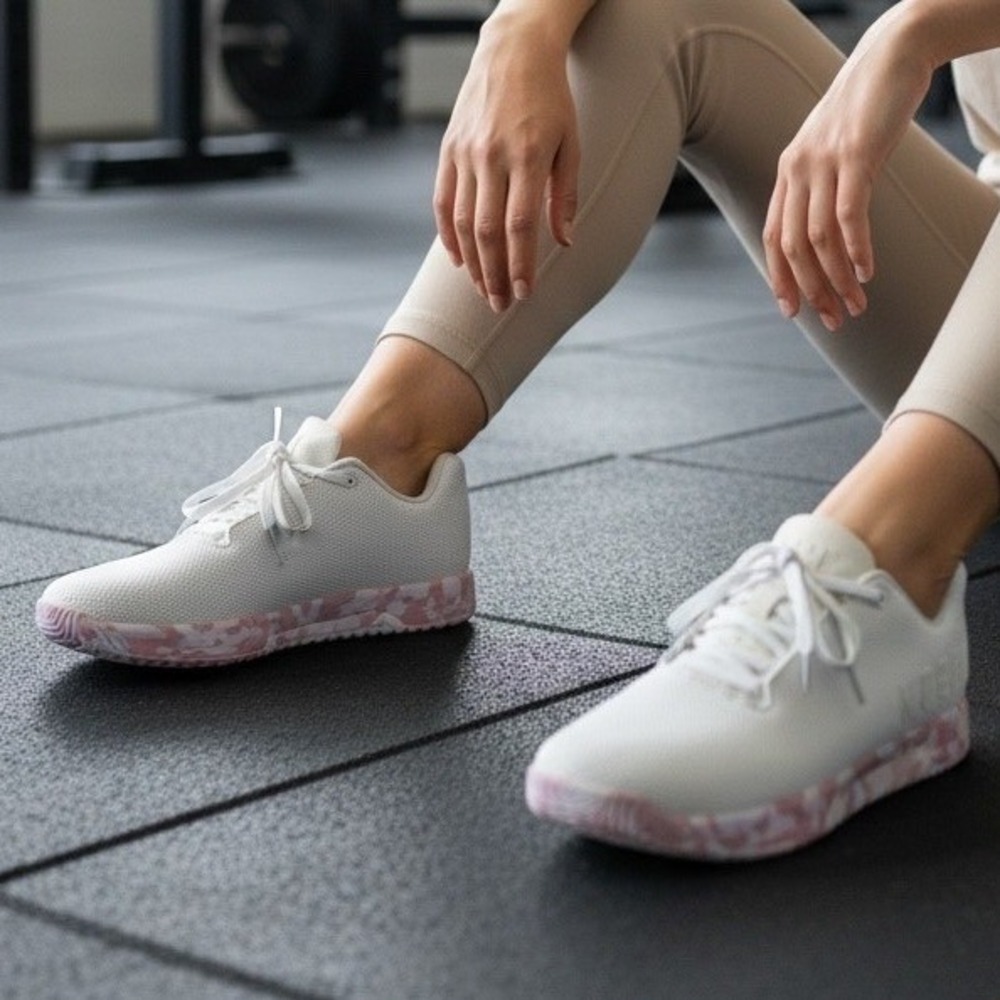 NOBULL Womens SuperFabric Trainer‎ White Pink Camo Athletic Shoes Size 12